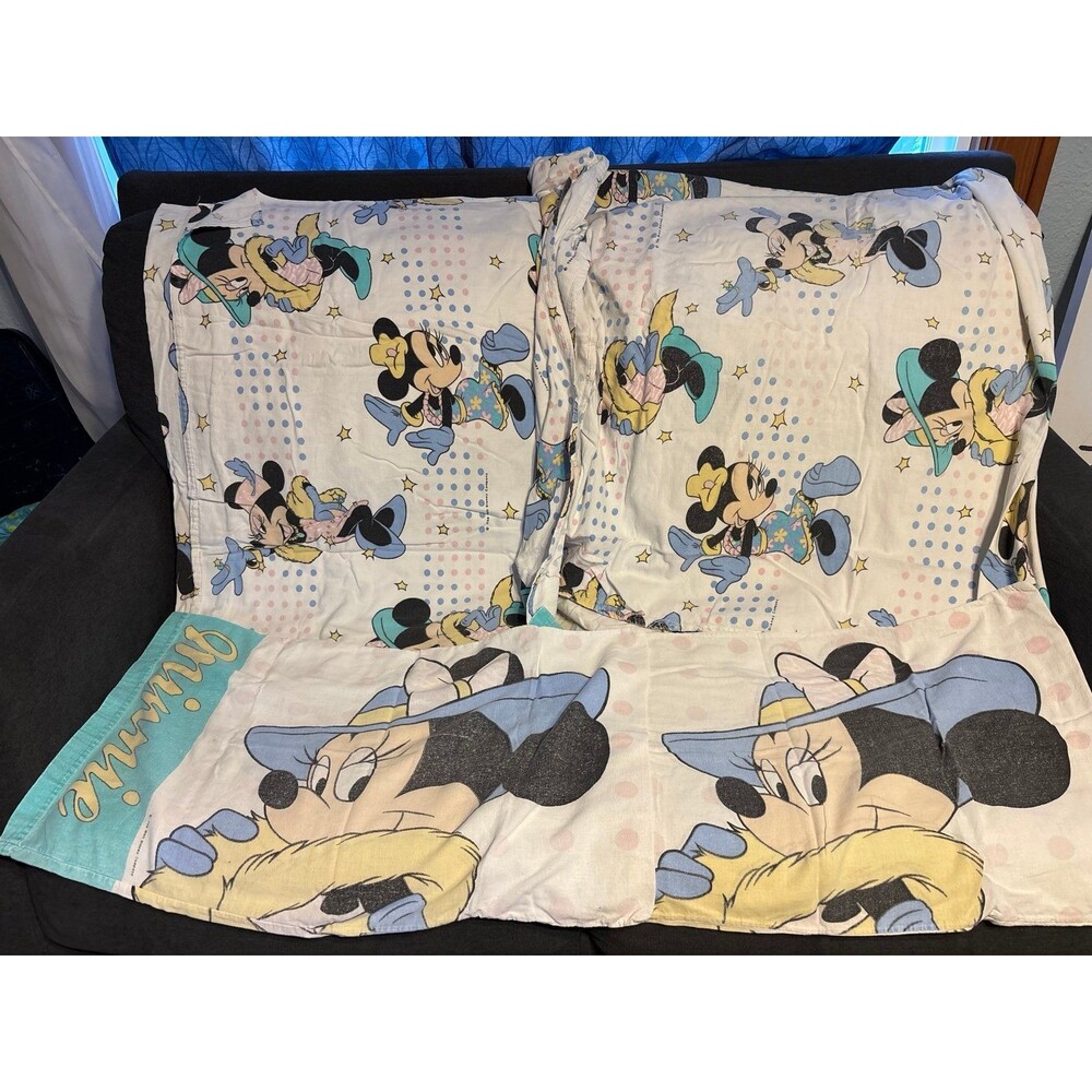 Walt Disney vintage Minnie Mouse fashion twin flannel sheet set